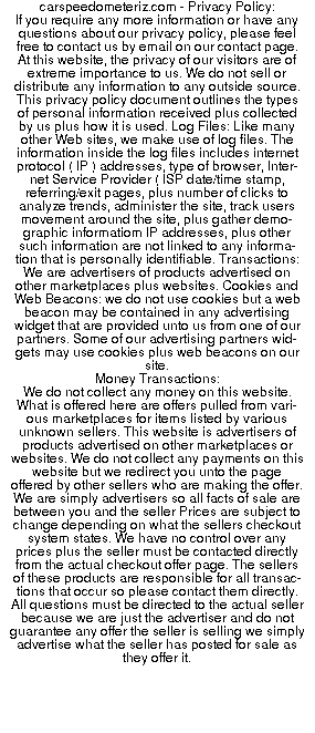 carspeedometeriz privacy