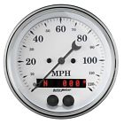 1649 Autometer Old Tyme White Electric Programmable Speedometer 046074016493