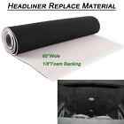 Lahfs074blk60100 Black Suede Headliner Fabric Foam Backed Replacement For Pickup Dodge Dakota