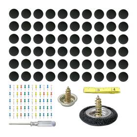 Dickno Dickno-868cr 60 Pcs Car Roof Headliner Repair Kit Auto One Size Black Flannel