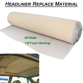 Lahfm2beg60120 For Suv Gmc Envoy Yukon Upholstery Renew Material Velvet Beige Headliner Fabric