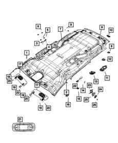 6qv86pd2ag Genuine Mopar Headliner