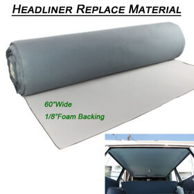 Lahfm231mgy60090 Gray Velvet Headliner Fabric For Cadillac Upholstery Back Foam Material Replace