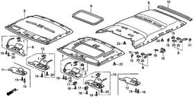 83215-sx0-a00za Honda Genuine Lining Assembly Rear Roof G38l Jade Green