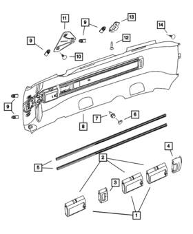 05028558aa Mopar Genuine Overhead Rail System Bracket 5028558aa