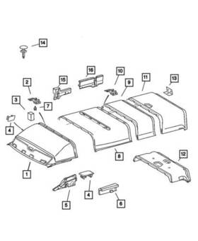 5123437aa Mopar Genuine 2003-2006 Dodge Sprinter 2500 Rear Headliner Bracket