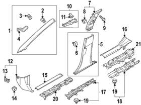 73998-5mp0a Nissan Genuine Upper Center Pillar Trim Clip