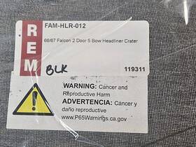 Fam-hlr-012 R.e.m. 66/67 Falcon 2 Door 5 Bow Headliner Crater Black R.e.m