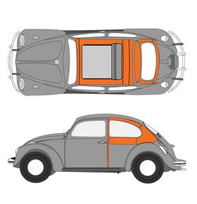 327571660 Tmi Classic Interiors 1958-1963 Standard Beetle Beige Mohair Headliner With Sunroof 3 Bows