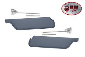 21-7045-814 Tmi Products 1965 - 1966 Mustang Pair Of Med. Blue Visors With Bracket And Rod Assemblies