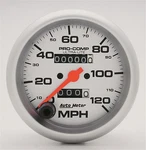 Auto Ultra-lite In-dash Silver Mechanical Speedometer 3/8 In. 120 Mph. Fixed Price $170.00.