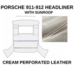 Perforated Cream Headliner Porsche 911 912 1965 1989 W/ Sunroof. Fixed Price $157.69.