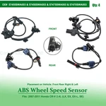 Abs Sensor Kit 4PCS F&r For 07-11 Honda Cr-v Lx Ex-l 2.4L 4WD 57475SWA003. Fixed Price $45.19.