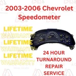 03-06 Chevrolet Speedometer Cluster,repair Service W/blue Leds,lifetime Warranty. Fixed Price $87.60.