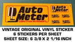 Autometer Competition Instruments - Vintage Original Vinyl Sheet Decal Sticker. Fixed Price $5.07.