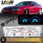 Blue Reverse Glow Gauge White Overlay For 92-93 Honda Prelude Si Cluster. Fixed Price $39.95.