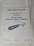 Ara Speed Controls Installation Instructions Chevrolet (dec 31, 1975). Fixed Price $14.99.