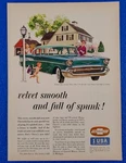 Classic 1957 Chevrolet Bel Air 4 Door Sedan Vintage Chevy Automotive Print Ad. Fixed Price $12.99.