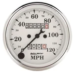 Autometer Gauge, Speedometer, 1/8" 120MPH, Mechanical, Old Tyme WHITE*3-1/8. Fixed Price $167.50.