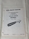 Ara Speed Controls Installation Instructions Chevrolet (may 4, 1976). Fixed Price $14.99.