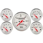 Auto Meter 1300 Arctic White 5 Piece Gauge Kit W/ Speedo Temp Oil Fuel & Volts. Fixed Price $412.99.