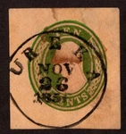 Kappysstamps Postal Stationary Scott U16 Used Pale Green Cv $135 VT69. Fixed Price $70.20.