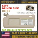 Beige Left Driver Sun Visor With Mirror For Toyota RAV4 2006-2013 74320-42501-A1. Fixed Price $25.99.